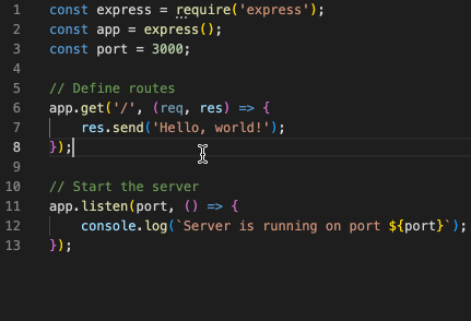 Animation of developer getting code completion assistance in their code editor