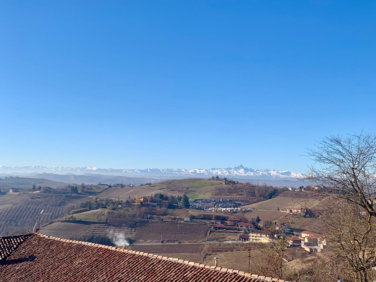 Views of the Alps from Govone Castle.