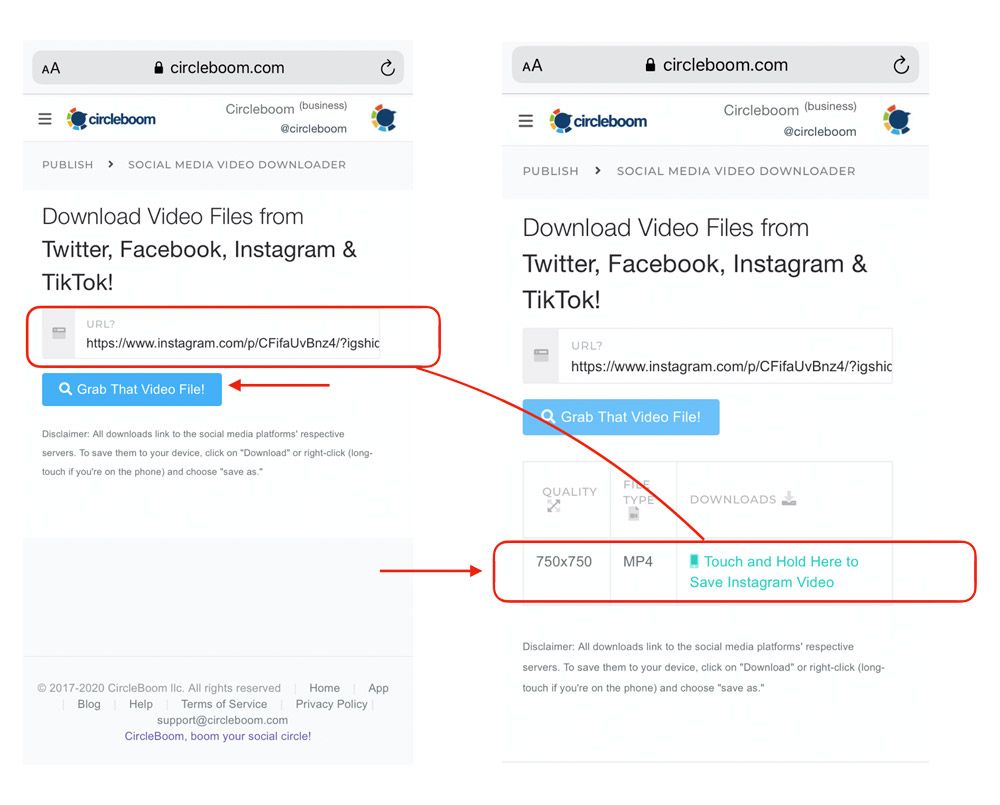 Copy and paste the link of Instagram video.