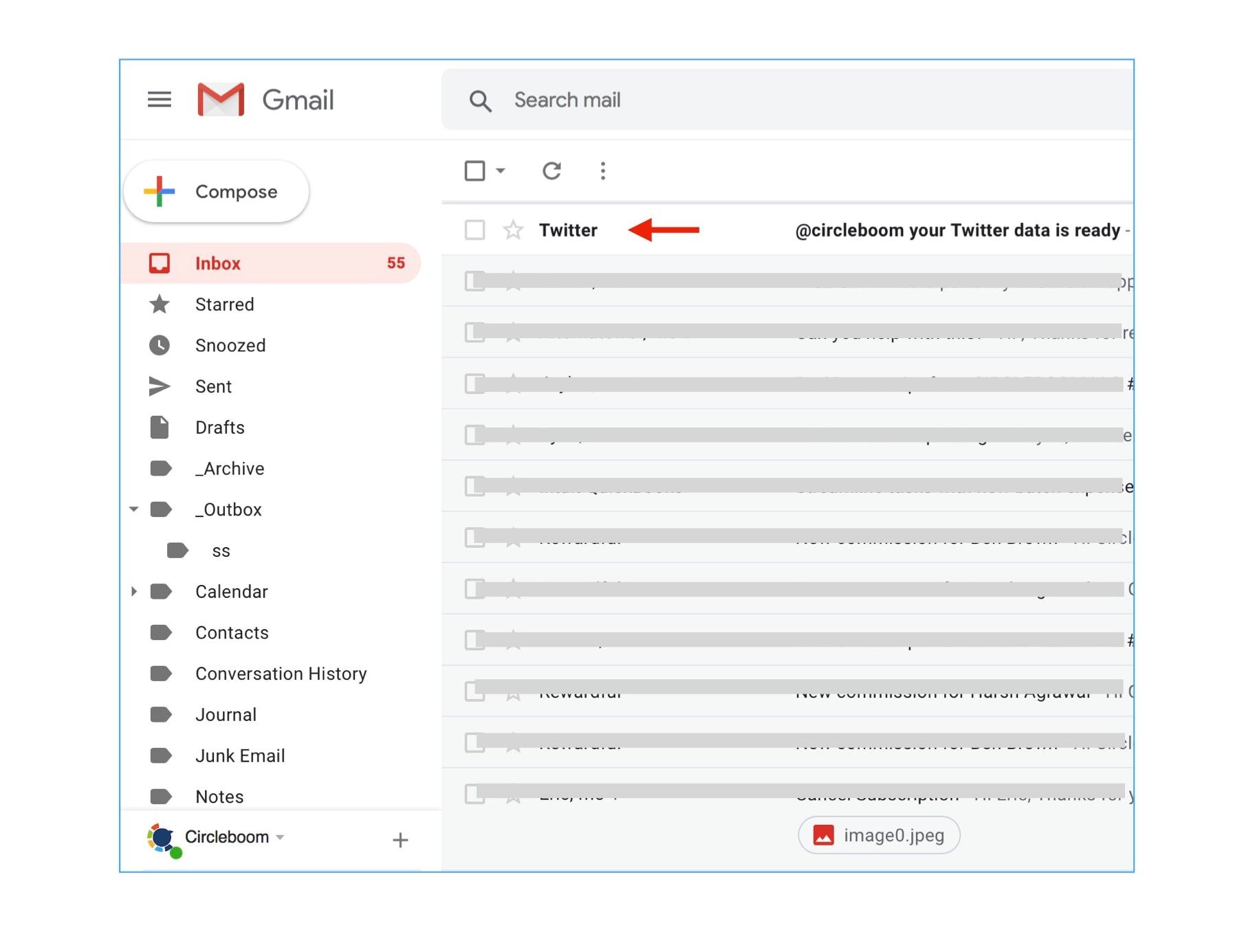 Obtain your Twitter archive data via email