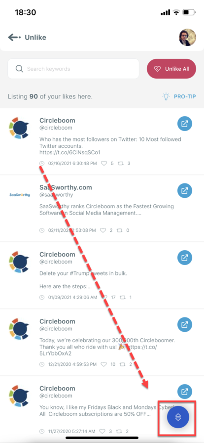 Delete Twitter likes