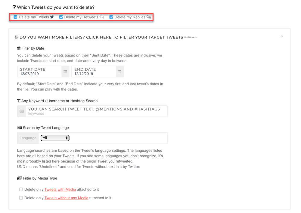 it is easy-peasy to delete all tweets with Circleboom!
