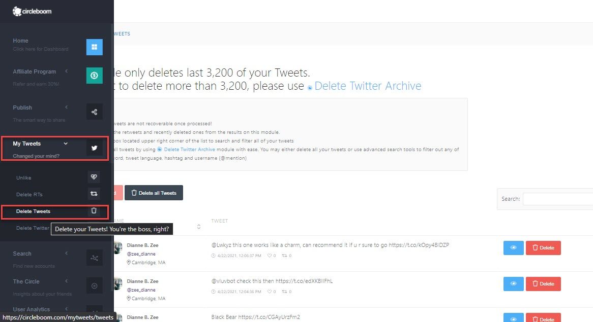 How to delete tweets in bulk?