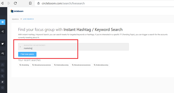 Based on a keyword or hashtag, you can find your prospect audience or like minded community