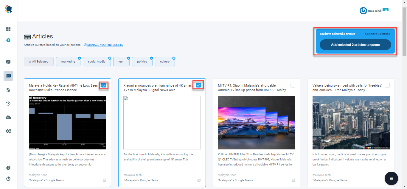  You can check the article timeline and choose specific articles that will keep your Google My Business pages active and interesting!