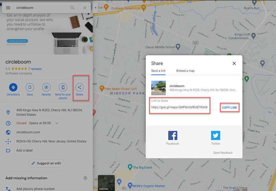 you can also include it in a receipt or appointment confirmation email as a bit.ly link