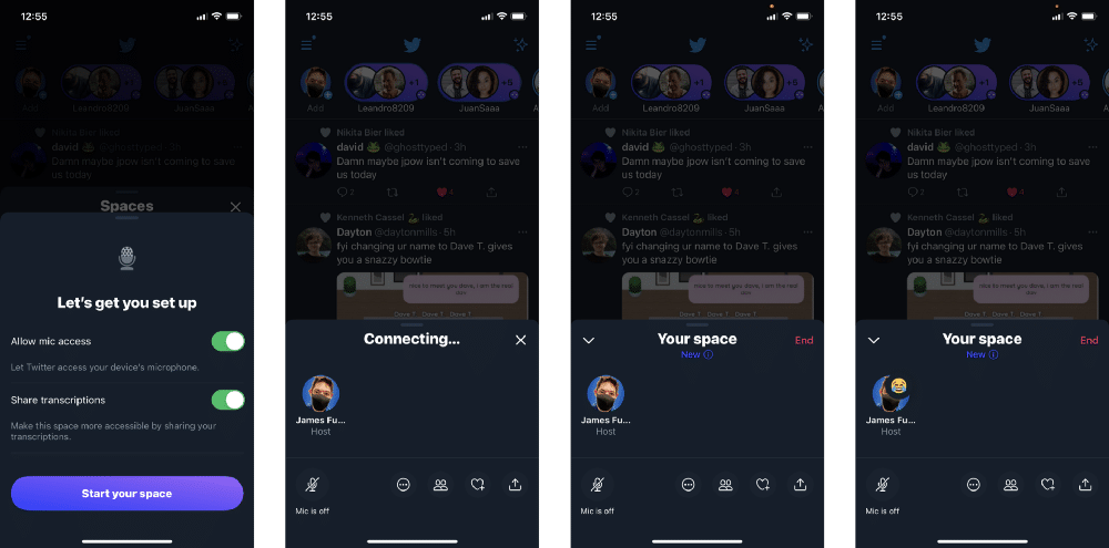 how to start Twitter spaces