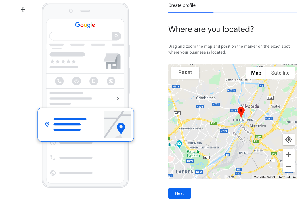 Identify your address on the map with the red marker.