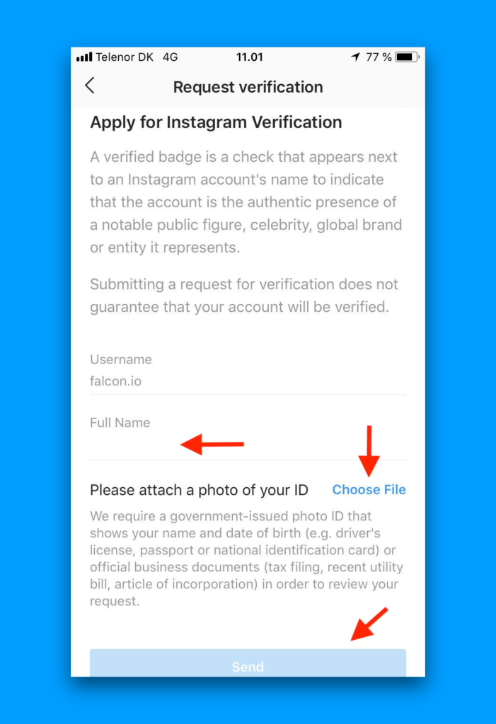 Get verified on Instagram