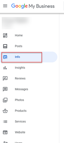 Start with Info tab on GMB menu