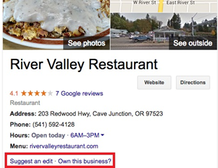 Own this business will direct your GMB page