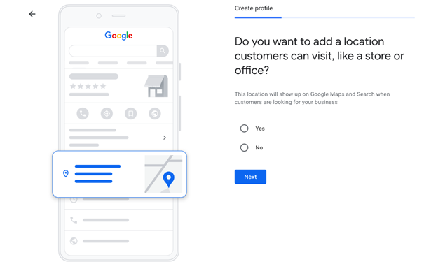 Physical stores, shops, cafes etc. should select Yes.