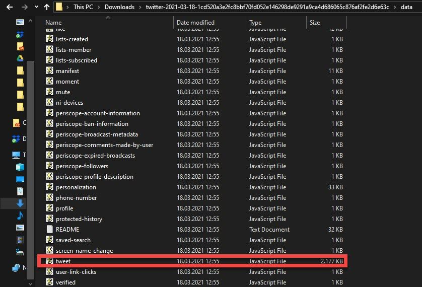 ZIP file containing the most important information about your accounts