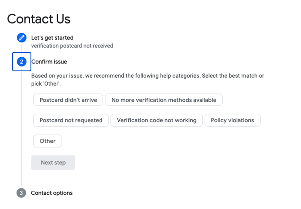 You can select issue categories suggested based on the sentence you have written