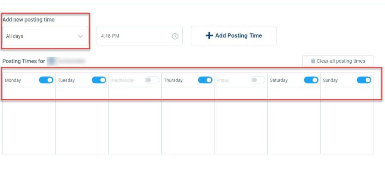 You can unselect some days turn off the automatic posting