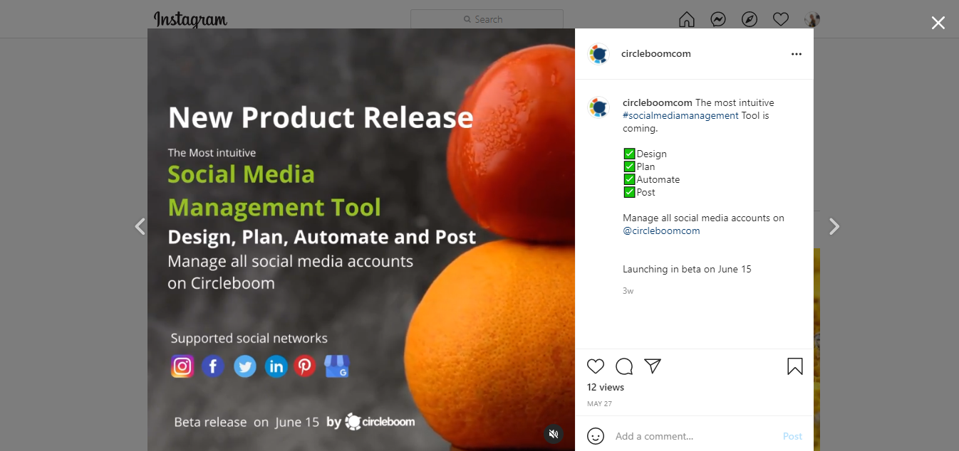 Once you've finished your design, click Publish, you'll be able to schedule Instagram posts at any moment!