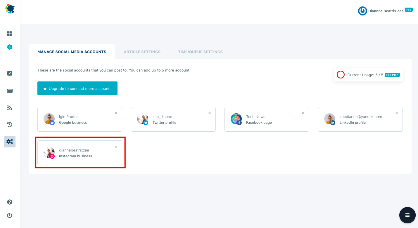 You can add up to 5 social media accounts and manage them in one place with Circleboom Publish.
