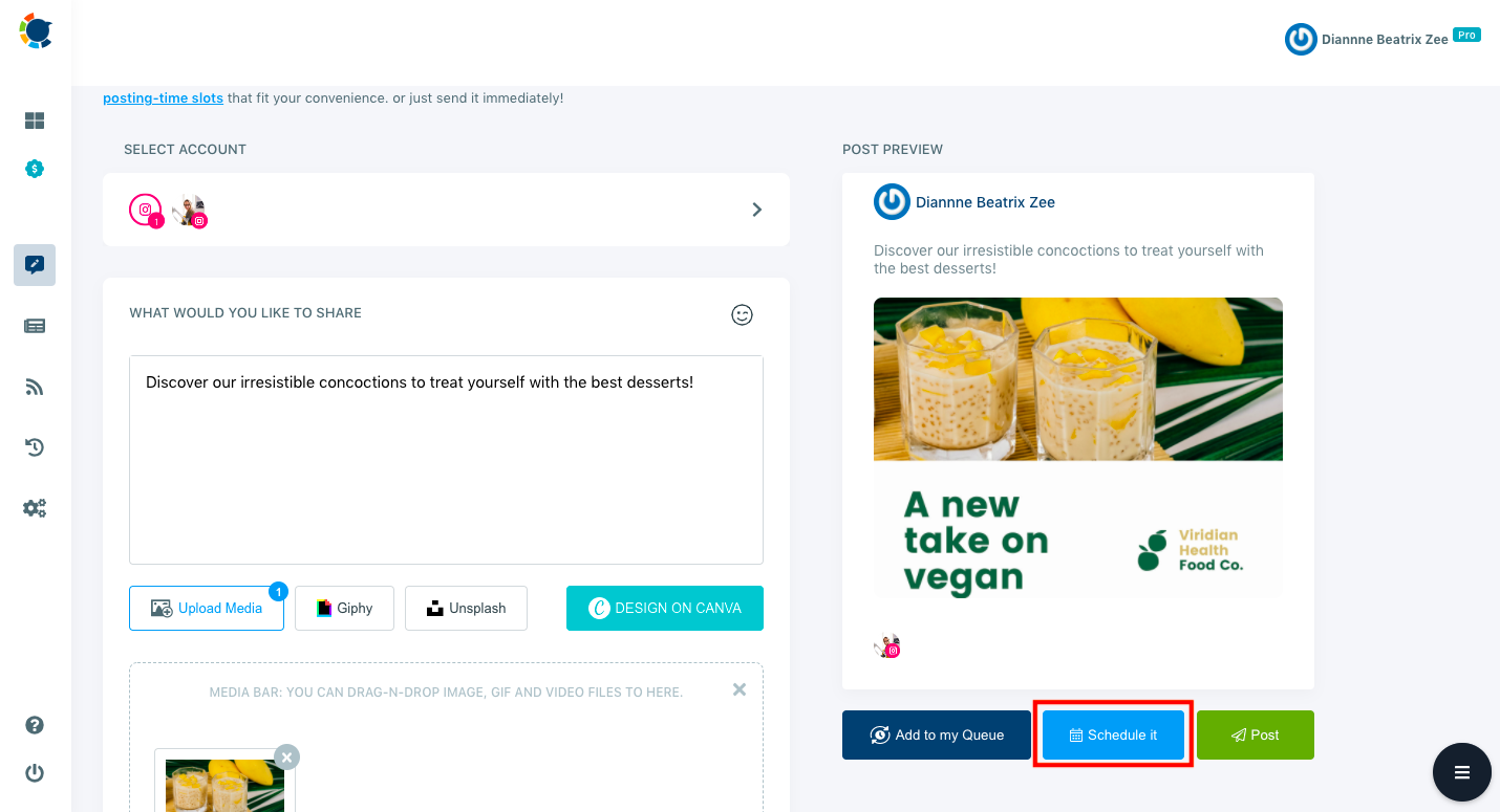 As you schedule Instagram posts, you can get ready for the upcoming week beforehand!
