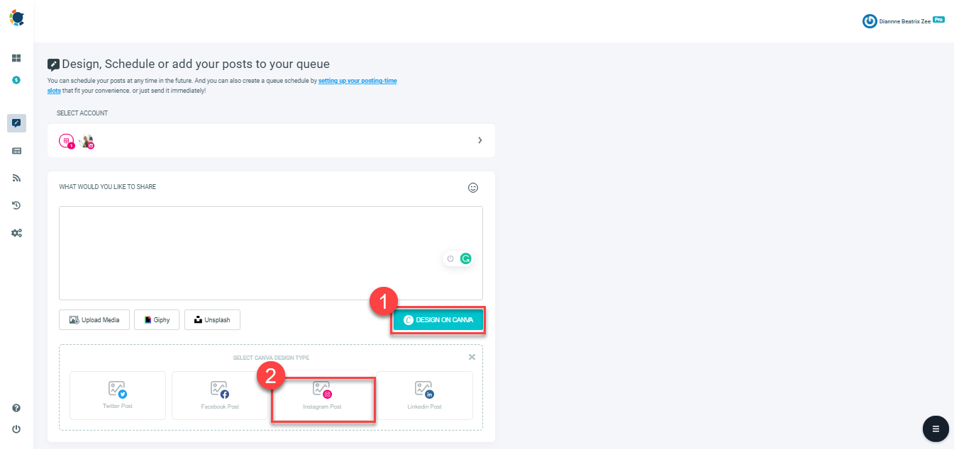 Once you done with your design, click "Publish", you can schedule Instagram posts at any moment.