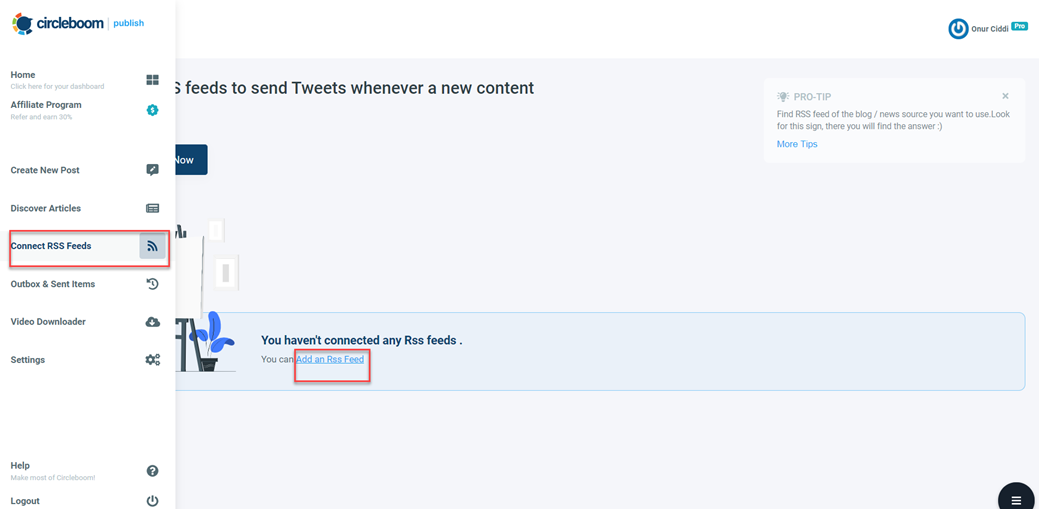 Here you can automate RSS feed posts on preffered intervals.