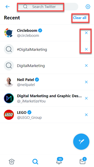 Erase your Twitter search history