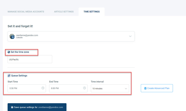 Auto-posting can be planned based on intervals and desired post frequency