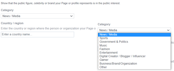 Choose a relevant business category and write the country name