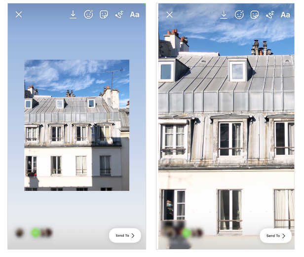 You can share anything on Instagram Stories between 1.91:1 and 9:16 dimensions.
