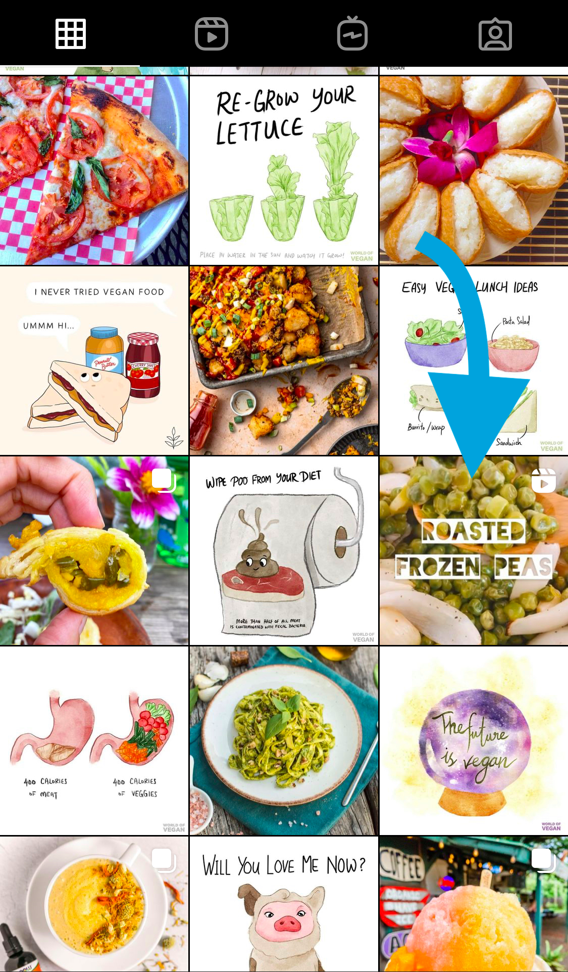 If you also want to share your IGTV preview on your Instagram feed, you should also be careful about how it will look both in the feed (1.91:1-4:5) and in your profile grid (1:1).