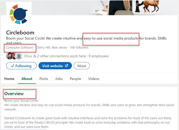 Optimizing company page details in every section is crucial for being accessible to search queries.