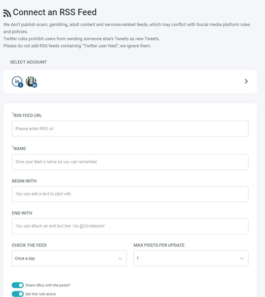 Circleboom Publish offers RSS automation in all plans!Circleboom Publish offers RSS automation in all plans!