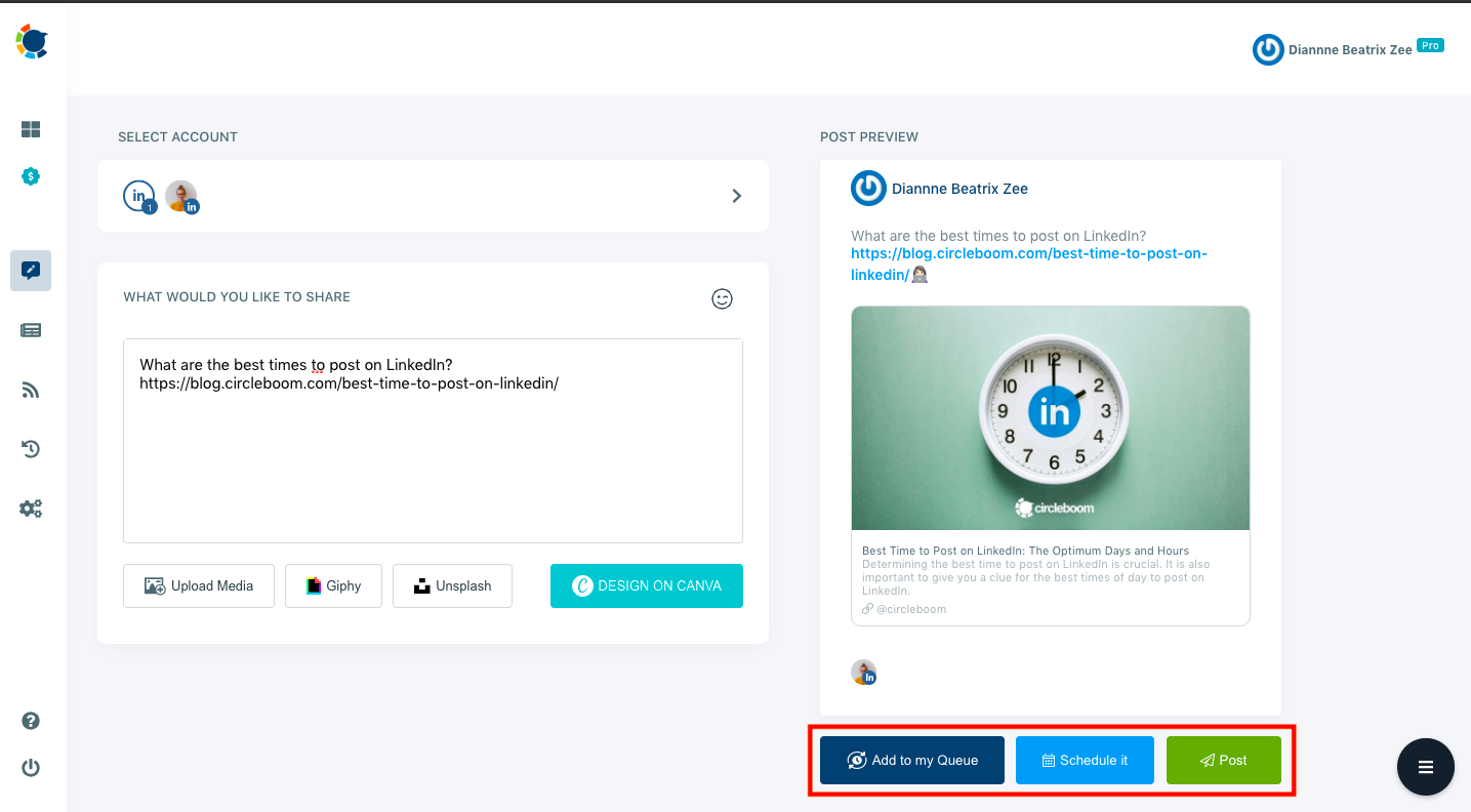 You can check the preview of your post before you publish your content with Circleboom Publish.