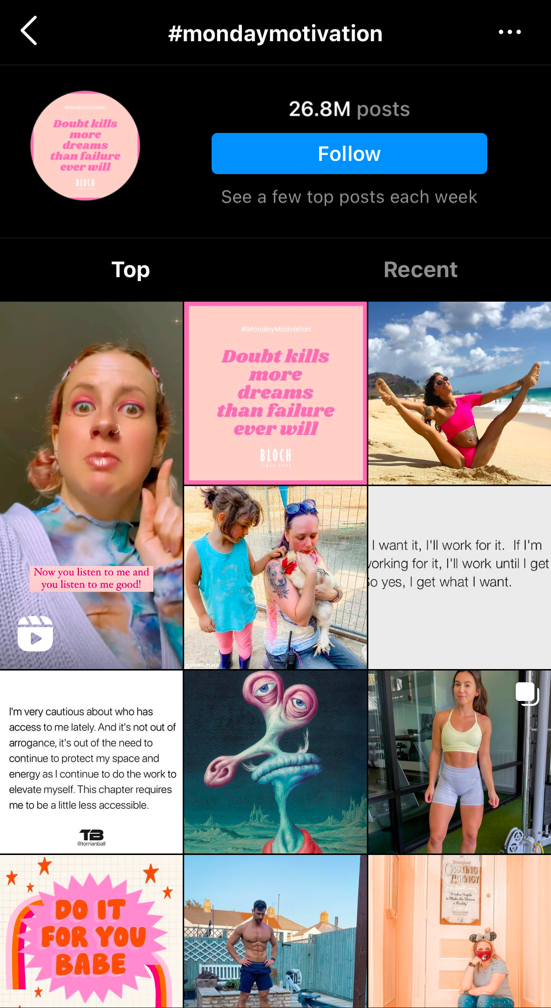 #mondaymotivation is one of the most popular daily hashtags for Instagram