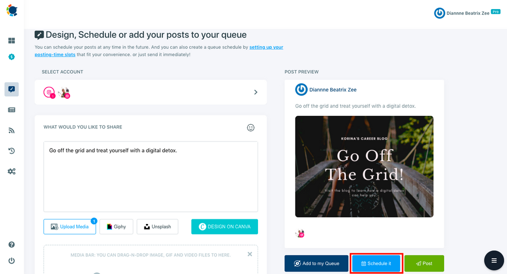 You can schedule your Instagram posts for a future date and time with Circleboom Publish.