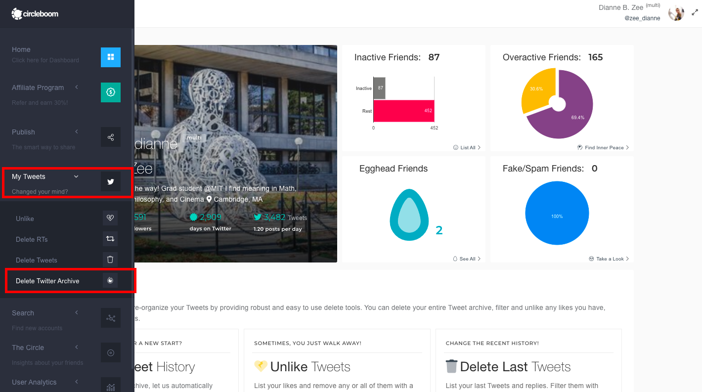With Circleboom Twitter's My Tweets Tool, you can erase tweets, retweets, and likes in a few clicks.
