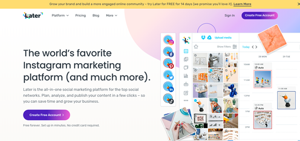 Looking for a social media marketing tool to use in 2021? Later may be one of them!