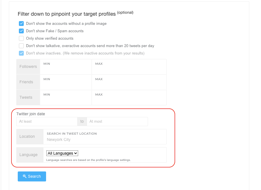 Filters on Smart Search feature