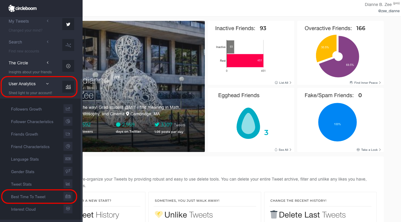 Best Time to Tweet tool on Circleboom Twitter