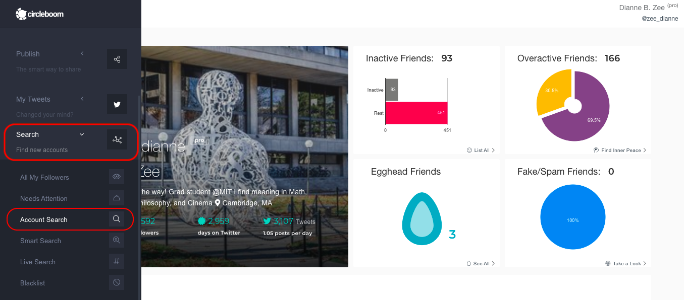 Account Search on Circleboom Twitter