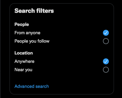 finding advanced search