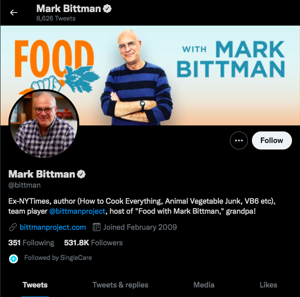 food journalist account