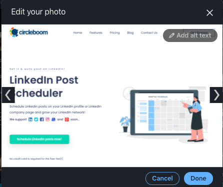 You can also tag people and add alternative text for members who use voice-over screen readers.
