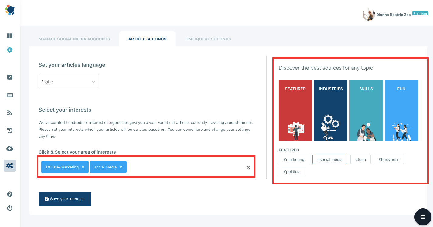 find content for multiple Linkedin accounts
