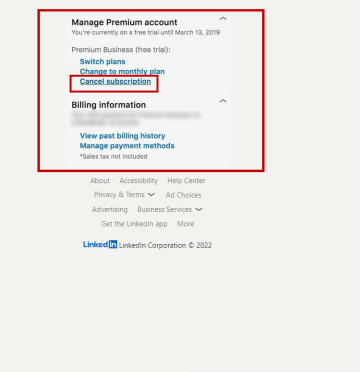 Select 'Cancel Subscription'