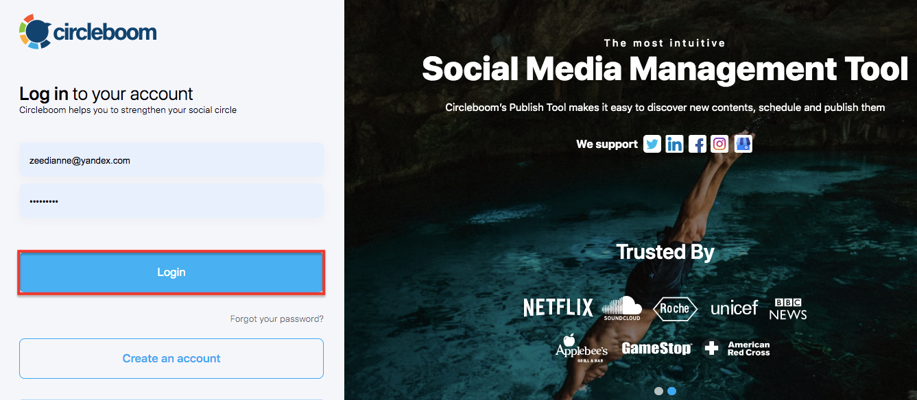 Enter your information and click on Login.