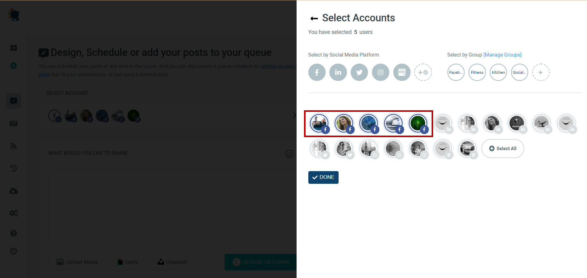 Add multiple Facebook pages/groups and create your Facebooks posts in a flash!