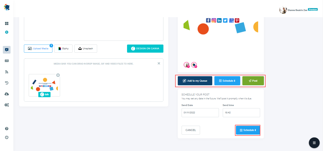 After creating your Instagram posts, you can post them to multiple Instagram accounts of yours!