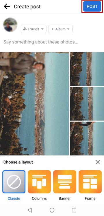 Preview your multiple photos on Facebook before sharing