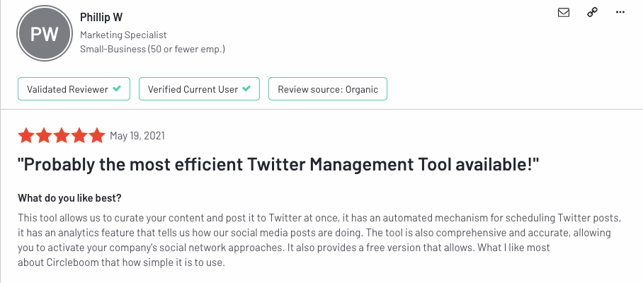 You can see a review of Circleboom's Twitter management tool.
