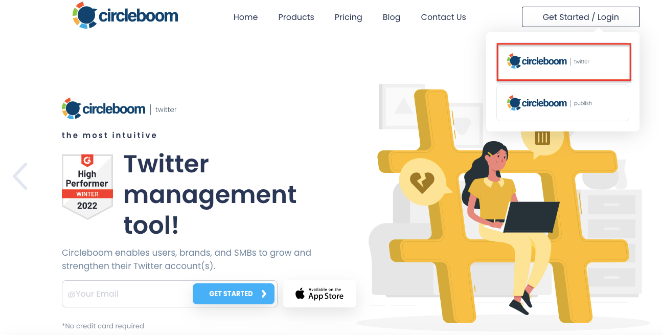 You can get started to use User Analytics tool with Circleboom Twitter by clicking on the marked area.